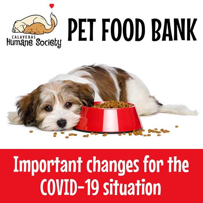 Pet food bank changes for duration of covid 19 shelter in place