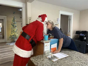 Santa steals a kiss
