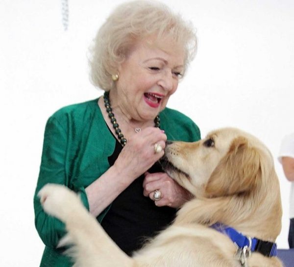 Betty While Playing with a dog - The Betty White Challenge